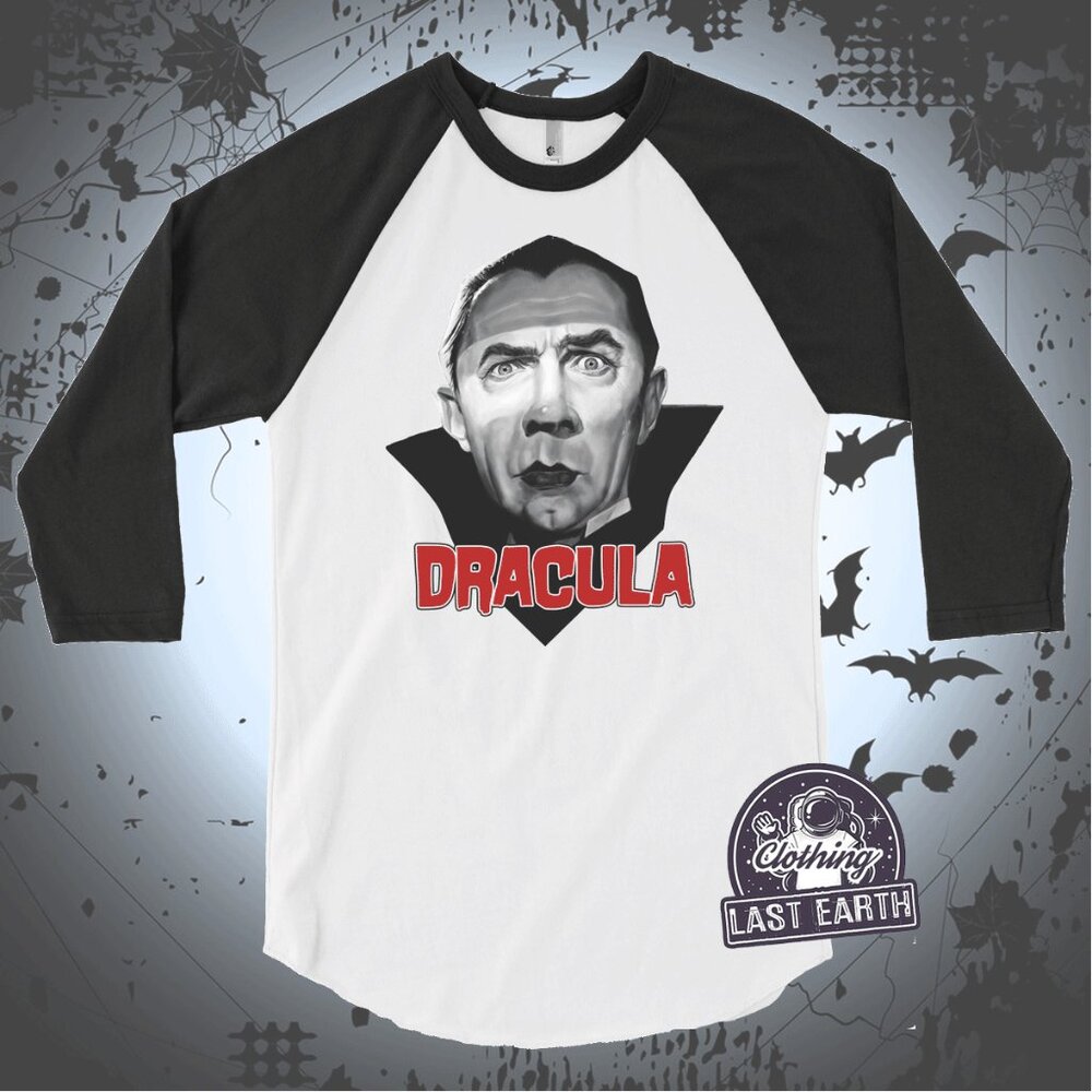 Dracula T-Shirt Vampire Baseball Raglan Horror Movie Shirt Bela Lugosi Shirt